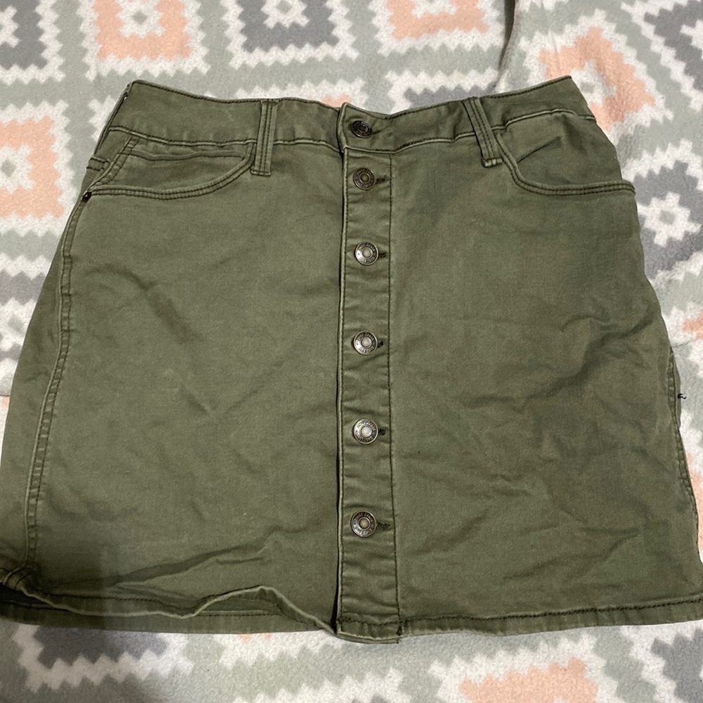 Khaki button down skirt